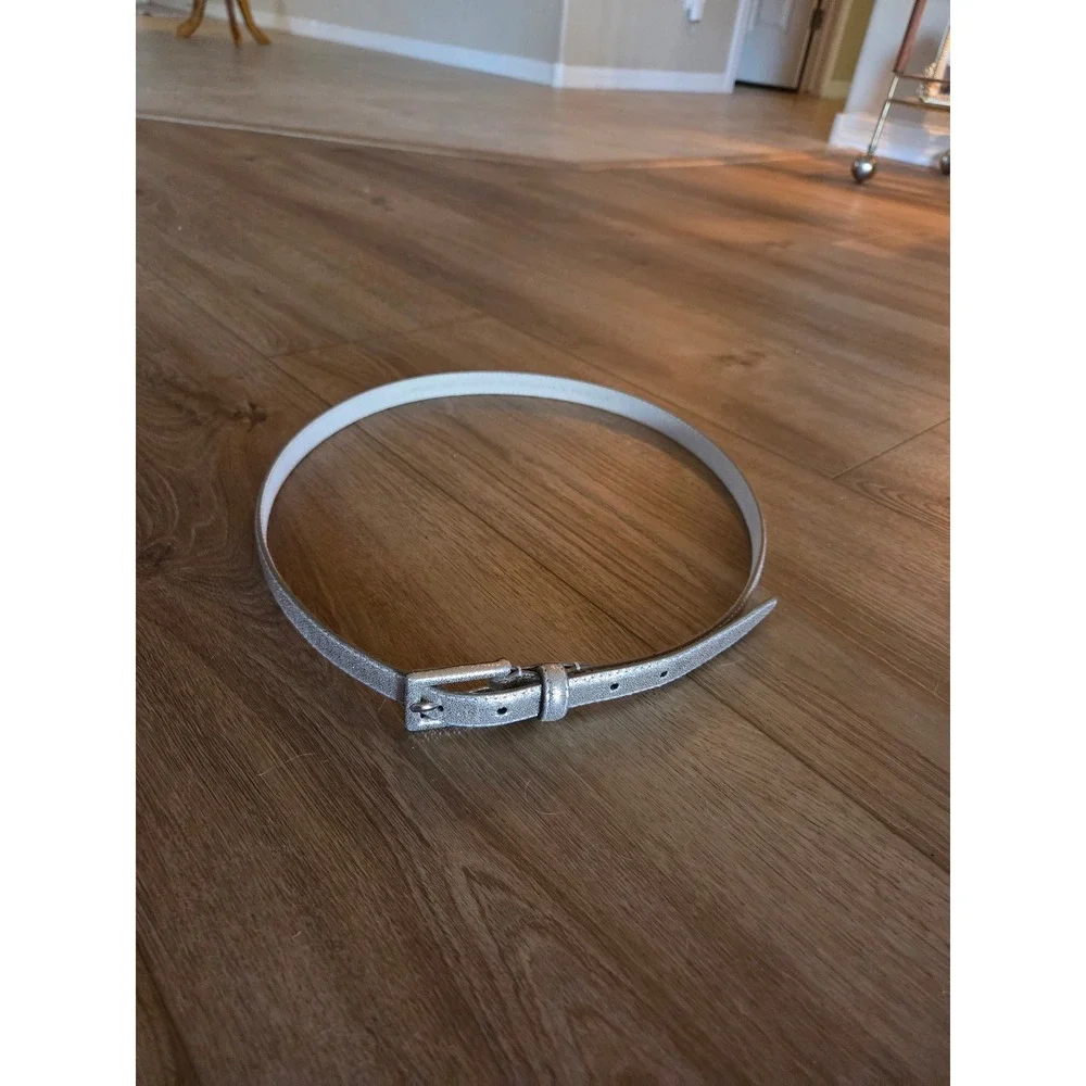 Another Line Plus Size XL Gold Metallic Skinny Waist Belt Pebbled Textured